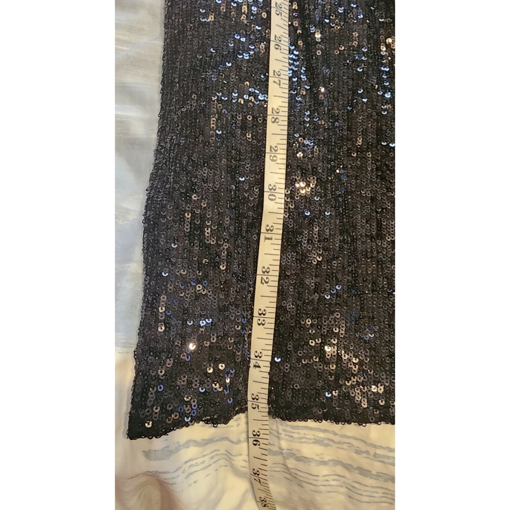 NWT Express Sequined Dress Black Long Sleeved Size M - Picture 8 of 11